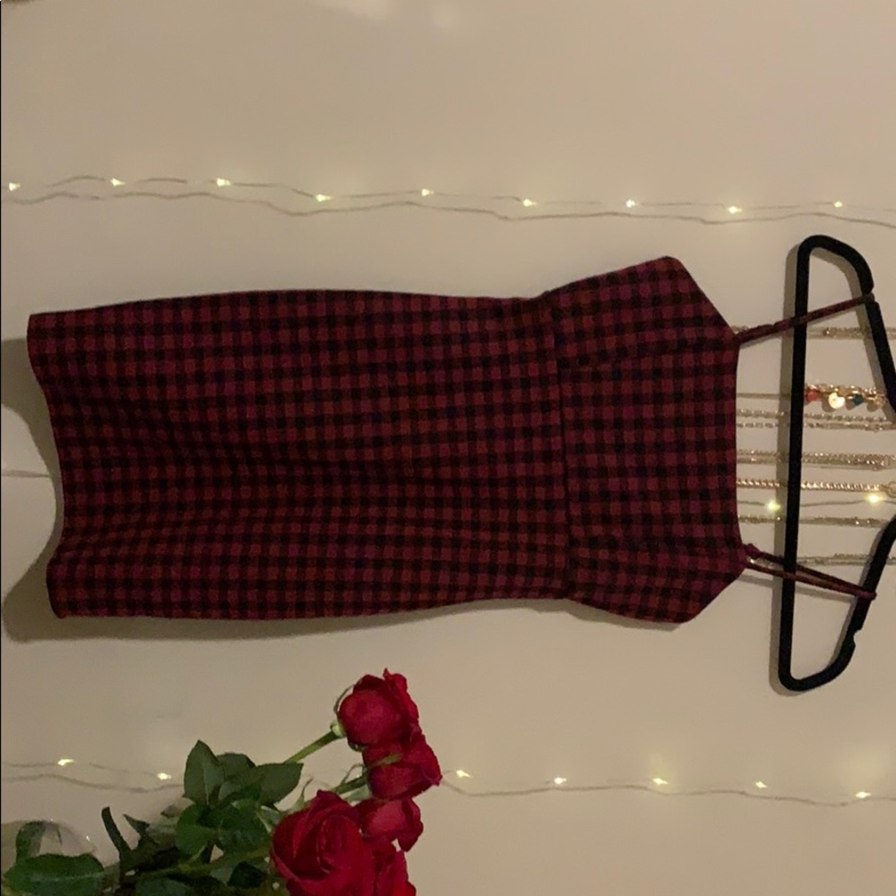 Forever 21 plaid knit tight dress